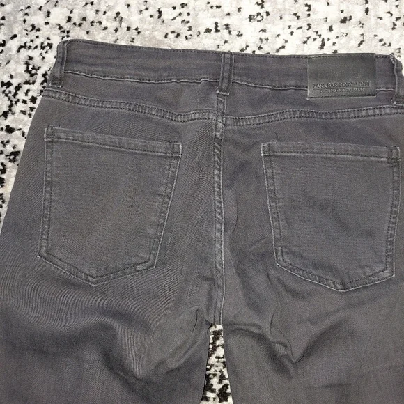 Zara Z1975 Mid Rise Skinny Jeans Black Ripped Knees 38 / 6 - Picture 12 of 16